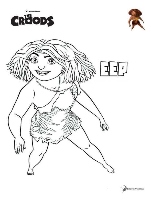 Plansa de colorat cu The Croods 18 10
